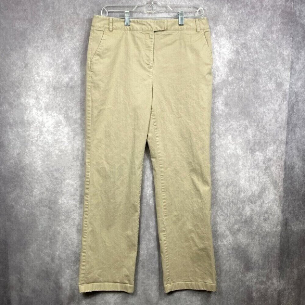 Talbots Dress Pants Women's 10 Tan/Khaki Straight Stretch Pockets Light Academia